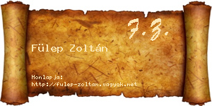 Fülep Zoltán névjegykártya